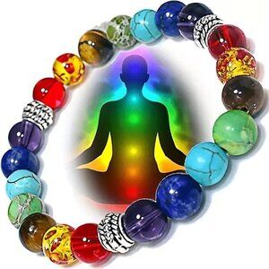 Reiki Bracelet Natural Stone Beads Yoga Balance Energy Gift Jewelry